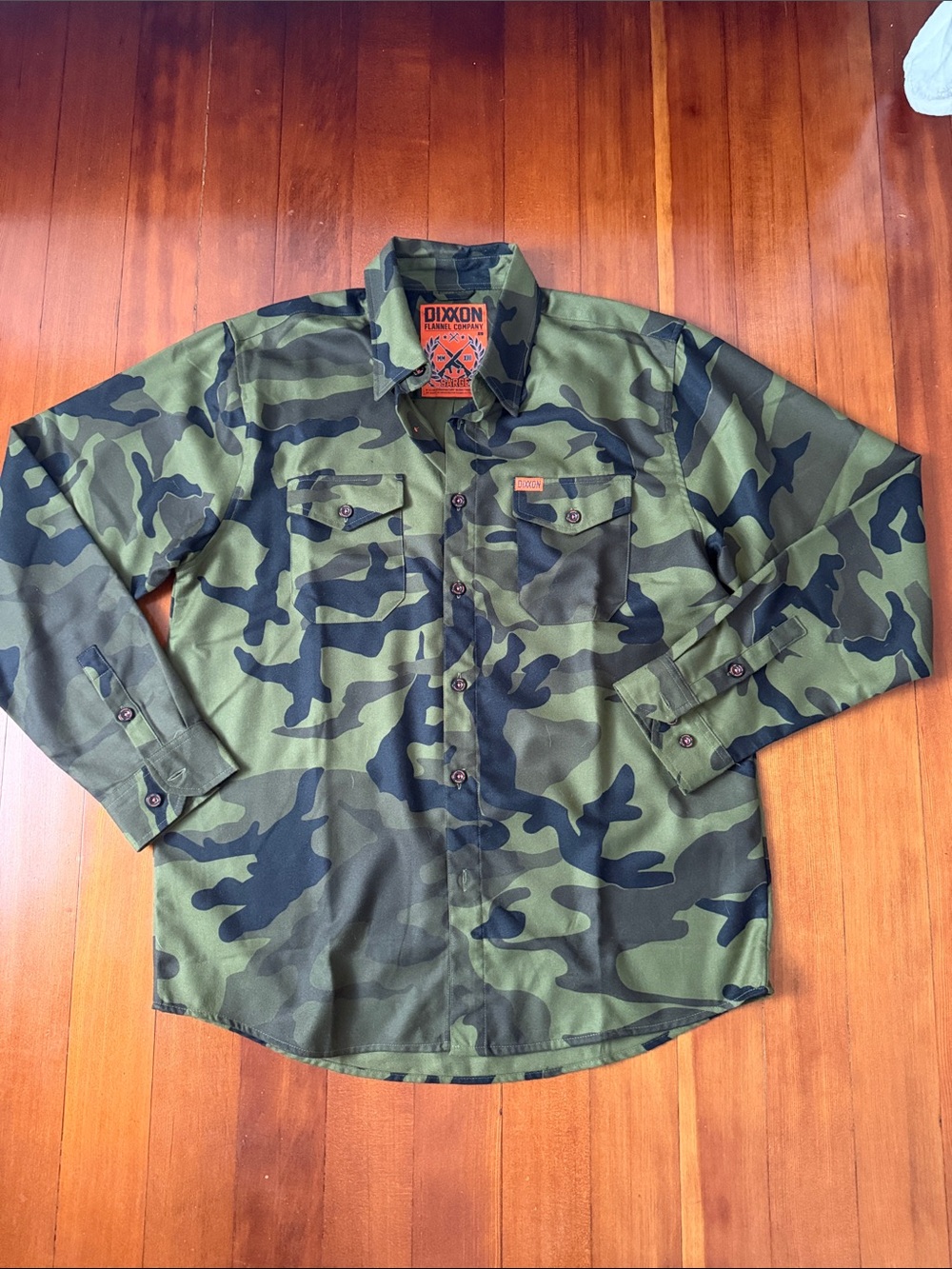 DIXXON Green & Black Camouflage Military Shirt Jacket